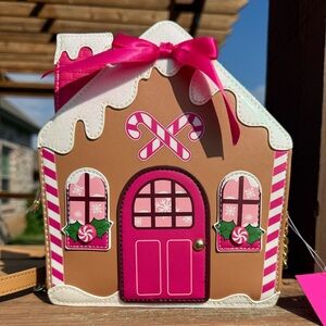 NWT! Betsy Johnson XO Gingerbread House Kitsh Holiday Bag Crossbody